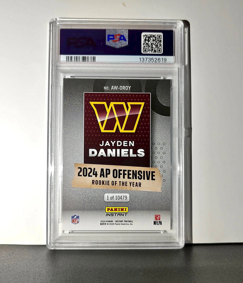 Jayden Daniels 2024 Panini NFL AP Offensive Rookie of the Year Commanders PSA 10