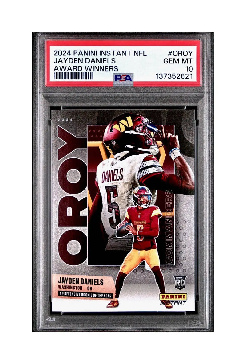 Jayden Daniels 2024 Panini NFL AP Offensive Rookie of the Year Commanders PSA 10