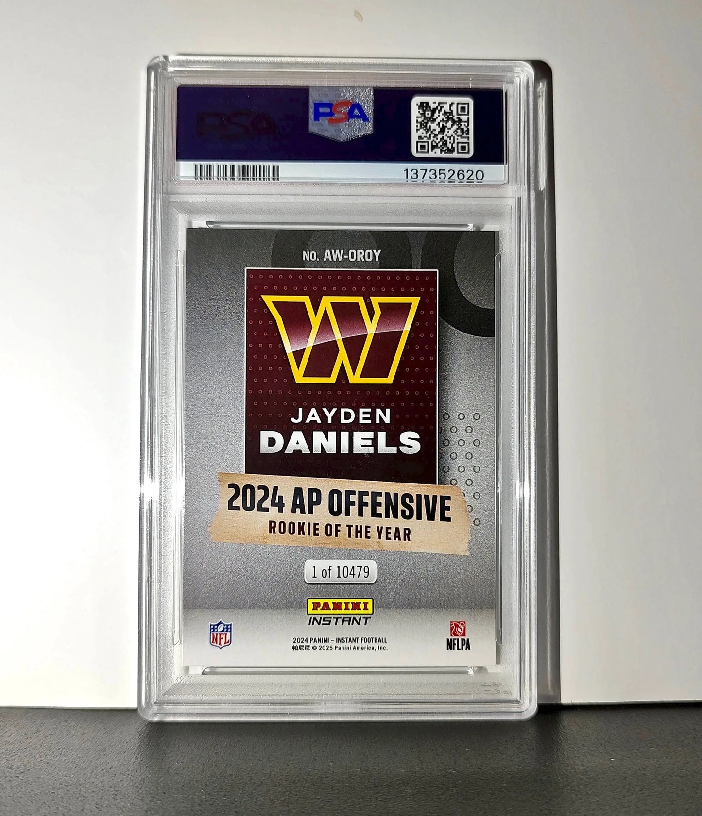 Jayden Daniels 2024 Panini NFL AP Offensive Rookie of the Year Commanders PSA 10