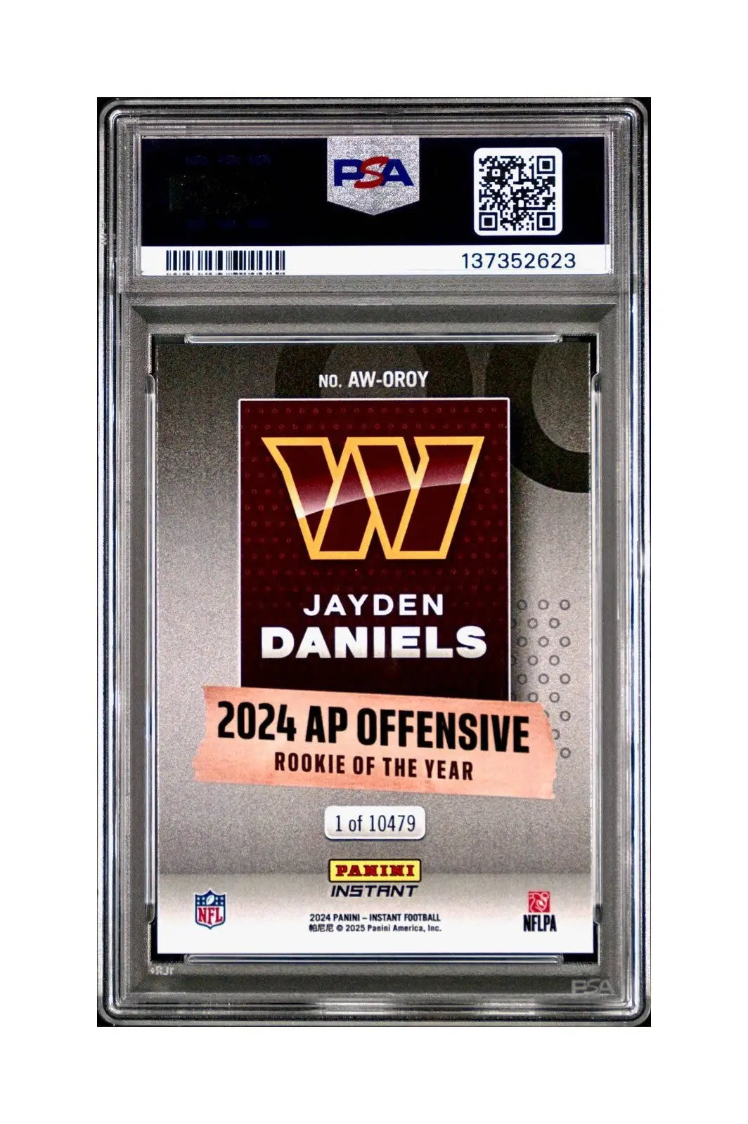 Jayden Daniels 2024 Panini NFL AP Offensive Rookie of the Year Commanders PSA 10