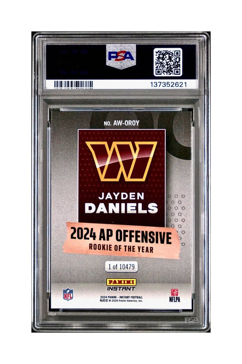 Jayden Daniels 2024 Panini NFL AP Offensive Rookie of the Year Commanders PSA 10