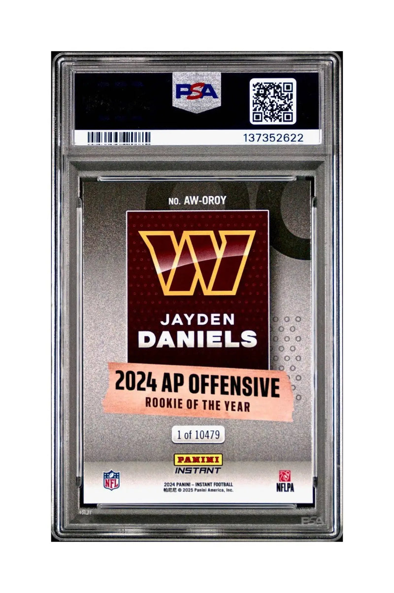 Jayden Daniels 2024 Panini NFL AP Offensive Rookie of the Year Commanders PSA 10