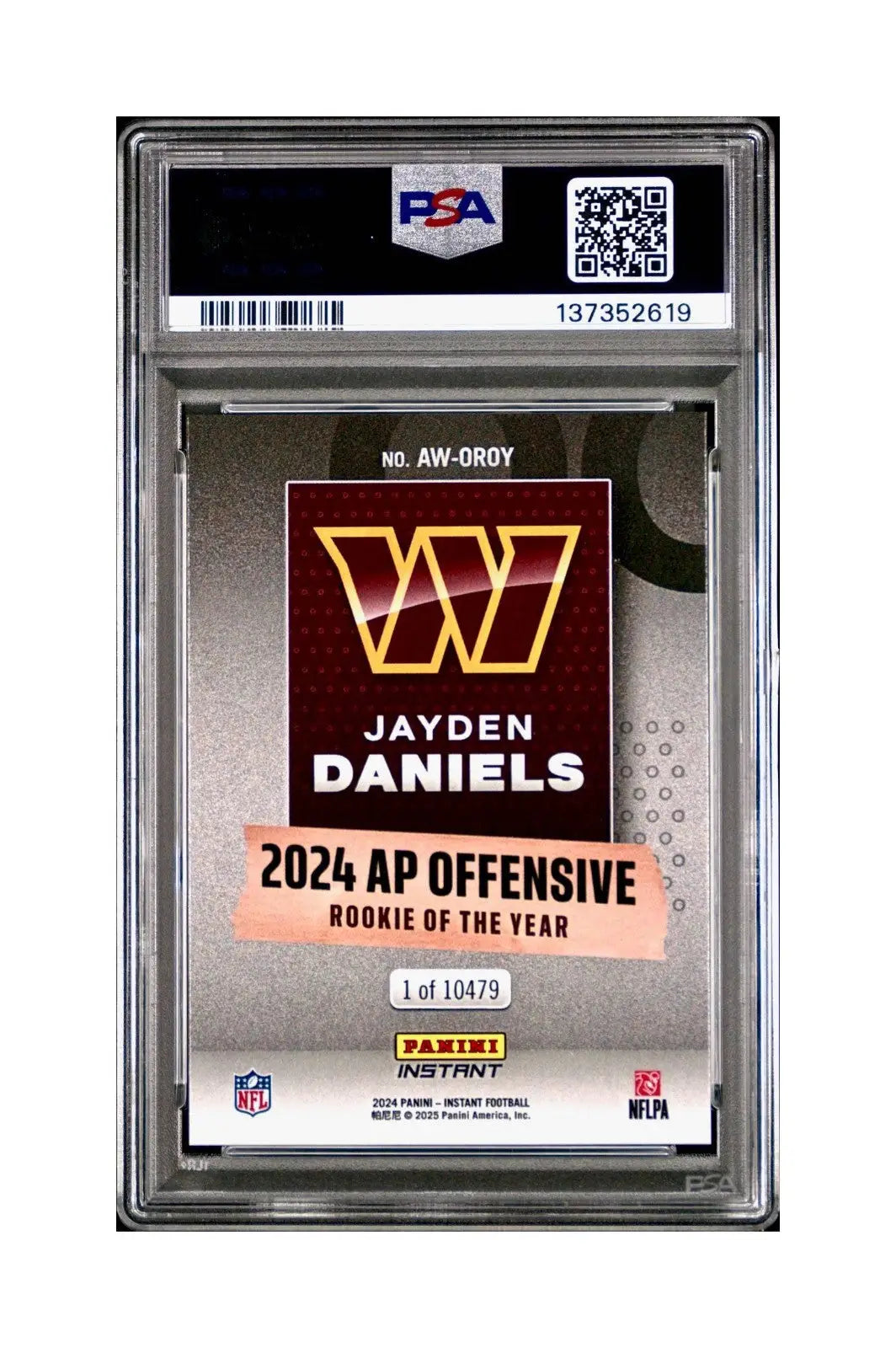 Jayden Daniels 2024 Panini NFL AP Offensive Rookie of the Year Commanders PSA 10