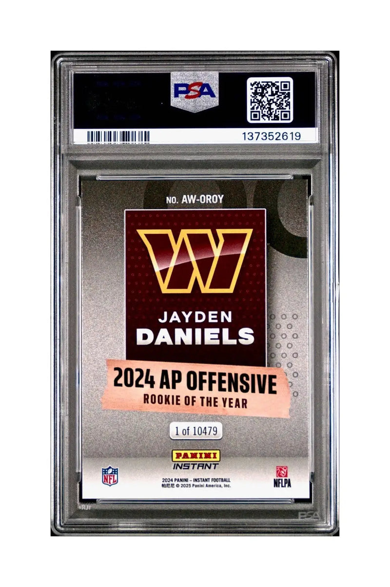 Jayden Daniels 2024 Panini NFL AP Offensive Rookie of the Year Commanders PSA 10