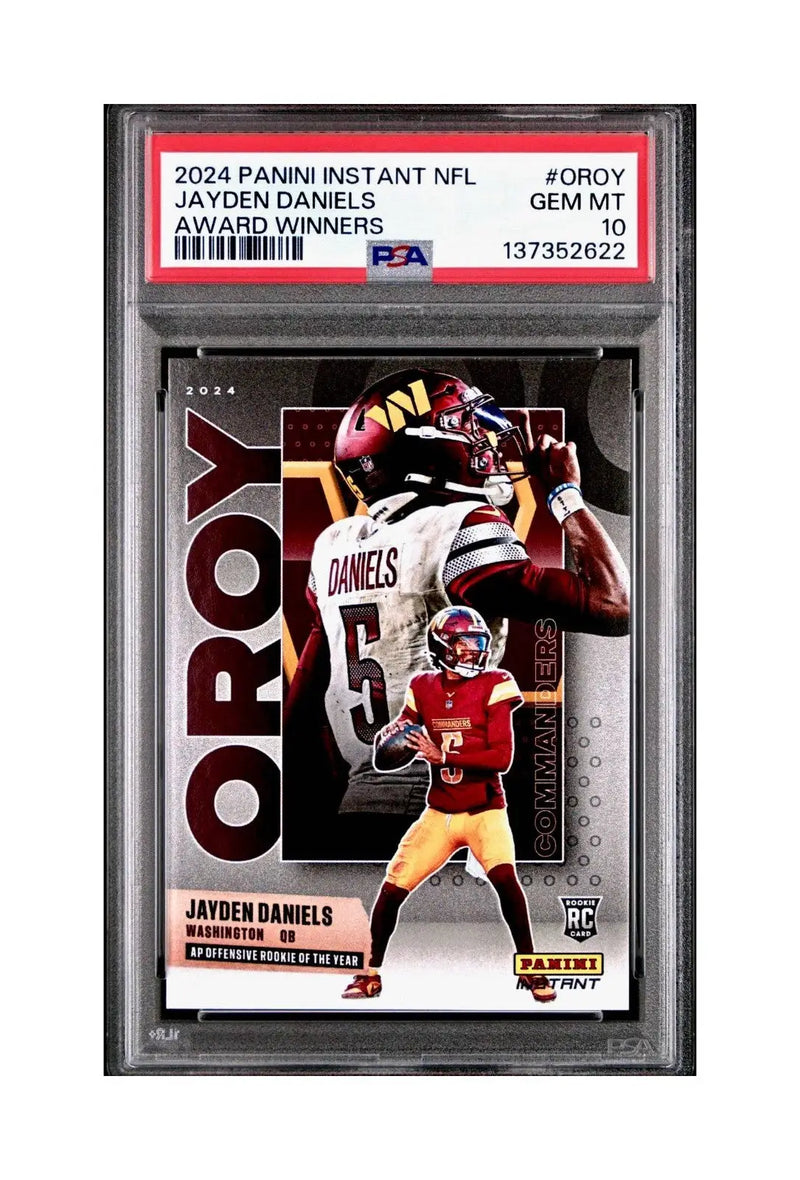 Jayden Daniels 2024 Panini NFL AP Offensive Rookie of the Year Commanders PSA 10