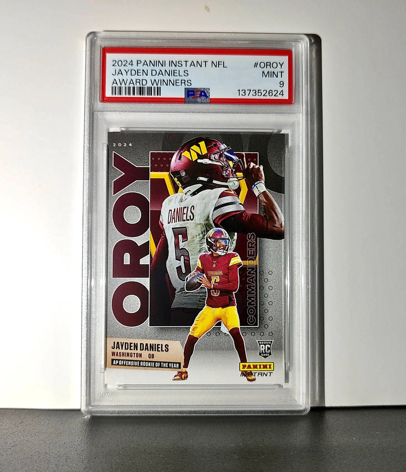 Jayden Daniels 2024 Panini NFL AP Offensive Rookie of the Year Commanders PSA 9
