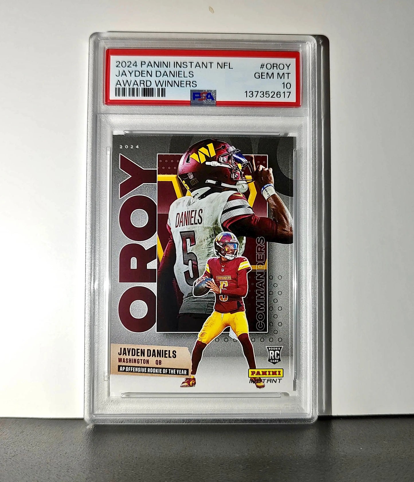 Jayden Daniels 2024 Panini NFL AP Offensive Rookie of the Year Commanders PSA 10 - Football Card Single