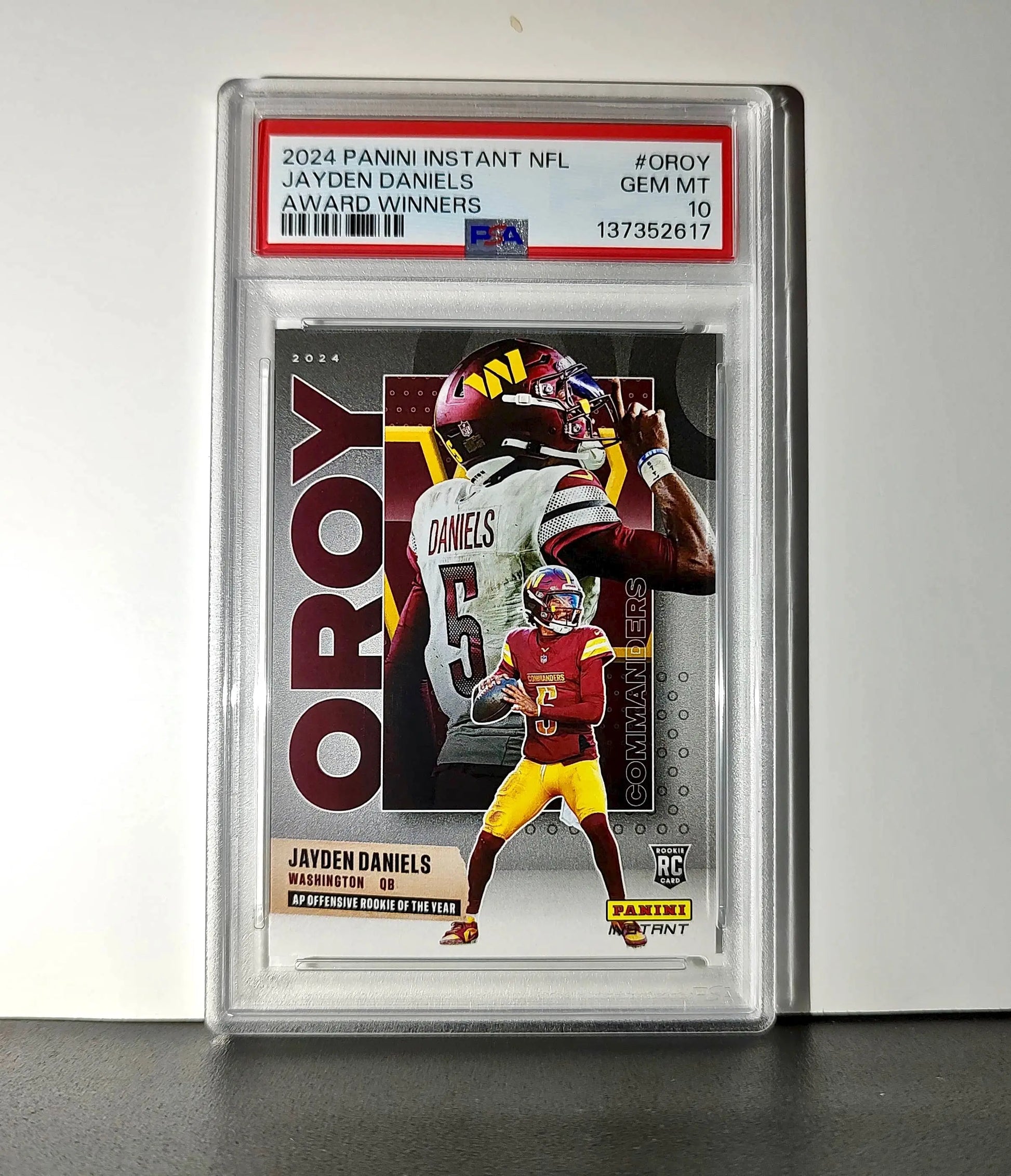 Jayden Daniels 2024 Panini NFL AP Offensive Rookie of the Year Commanders PSA 10 - Football Card Single