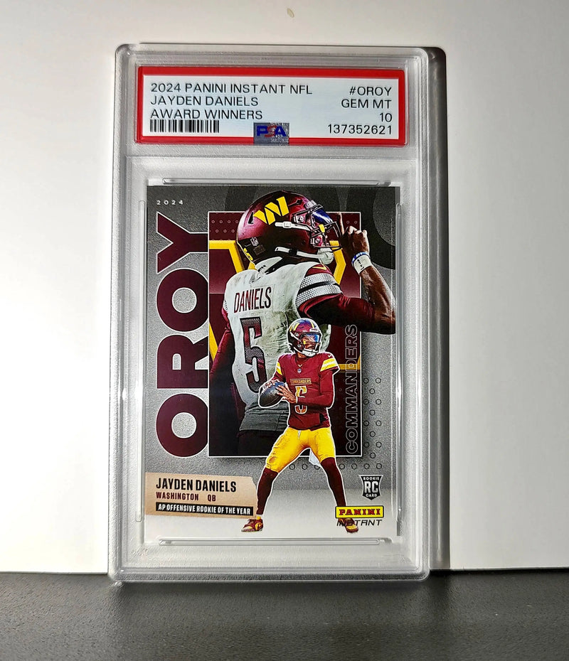 Jayden Daniels 2024 Panini NFL AP Offensive Rookie of the Year Commanders PSA 10