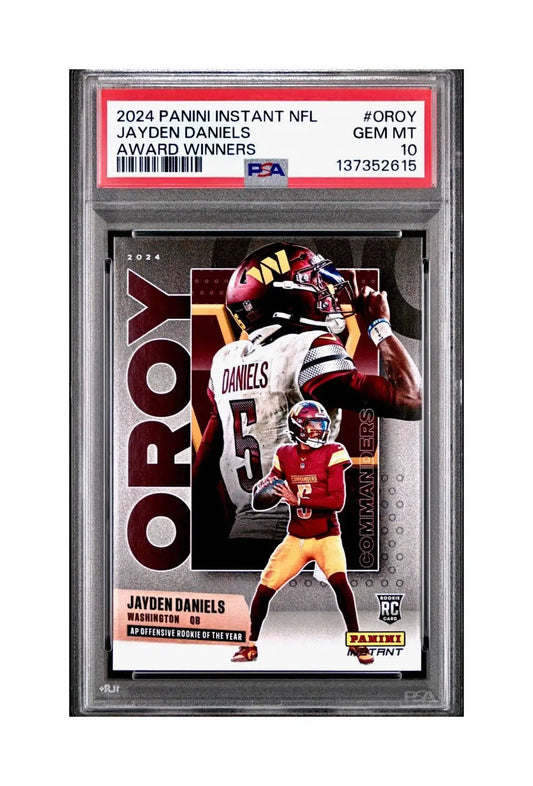 Jayden Daniels 2024 Panini NFL AP Offensive Rookie of the Year Commanders PSA 10