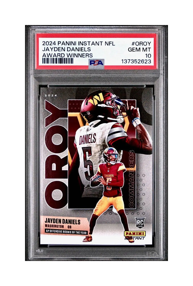 Jayden Daniels 2024 Panini NFL AP Offensive Rookie of the Year Commanders PSA 10