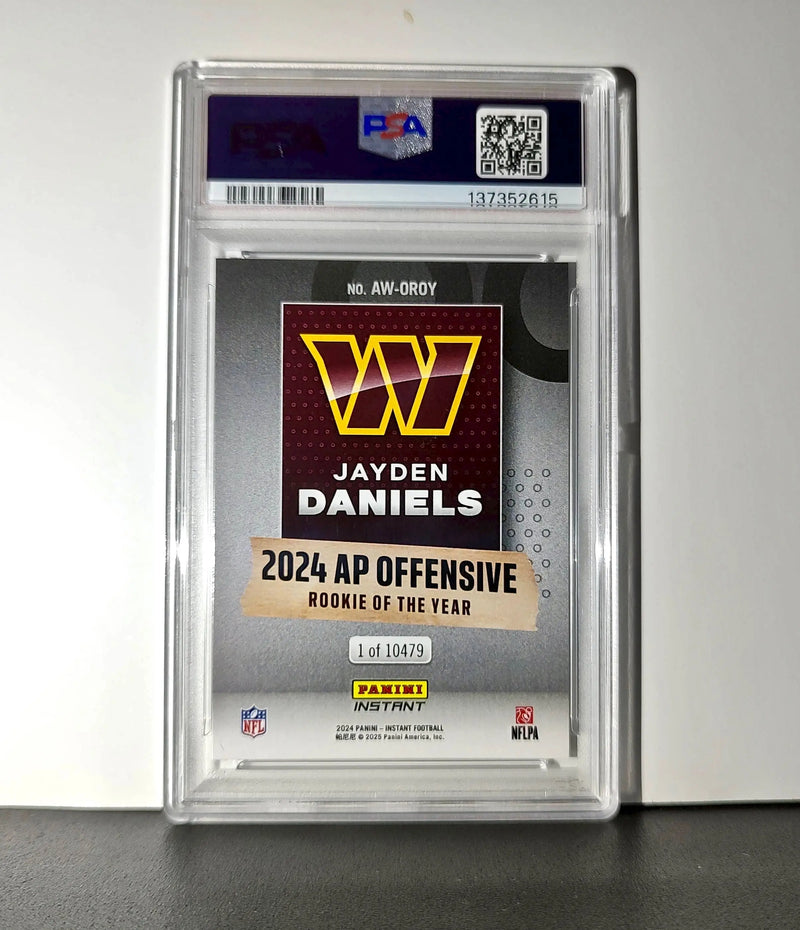 Jayden Daniels 2024 Panini NFL AP Offensive Rookie of the Year Commanders PSA 10
