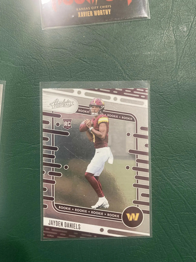 Jayden Daniels rookie football card from the Jayden Daniels RC trading cards collection