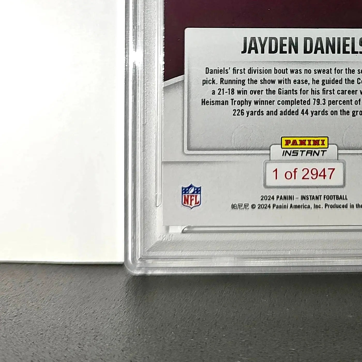 Jayden Daniels Rookie 2024 Panini Instant NFL #40 PSA 8 NM-MT