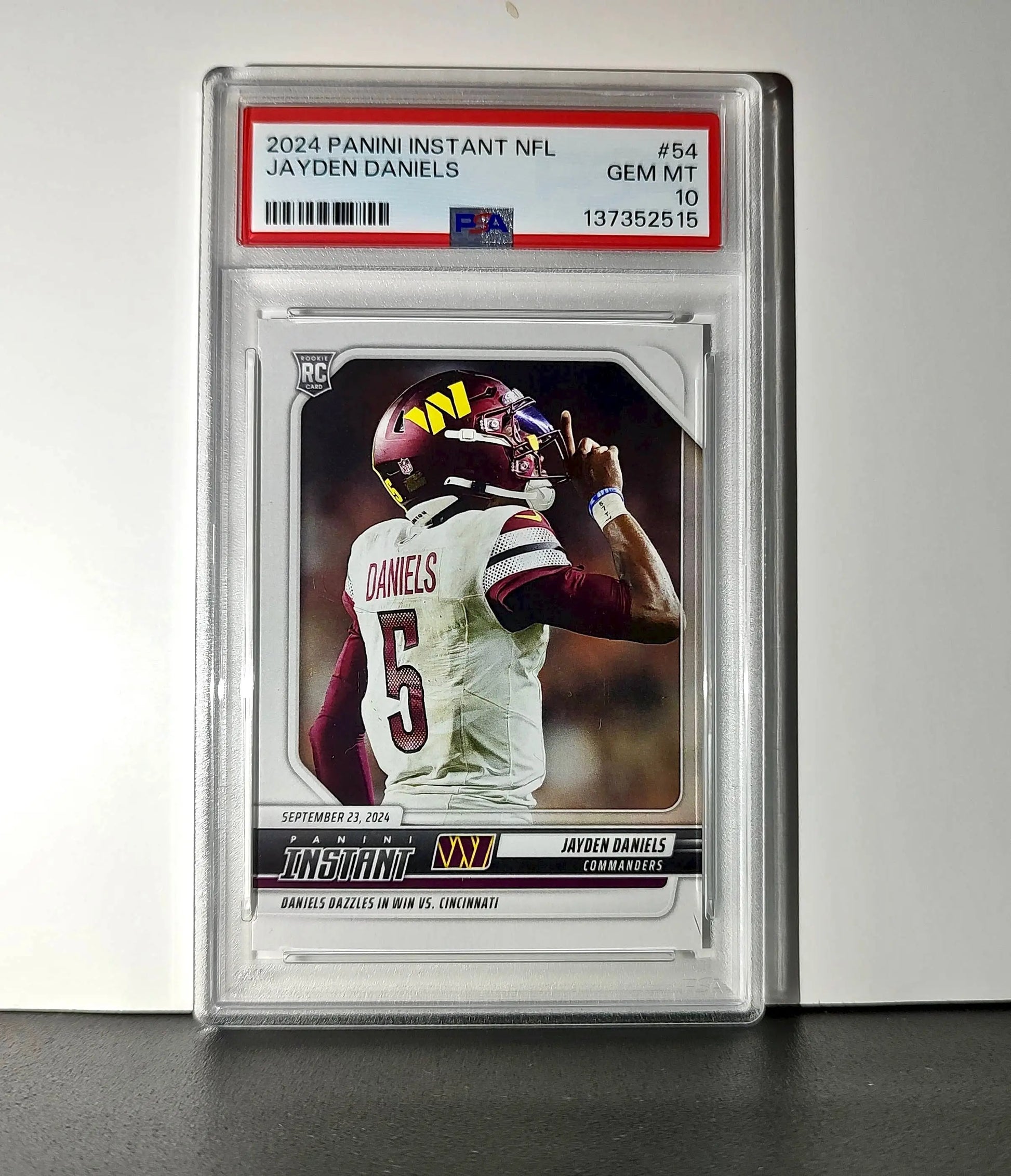 Jayden Daniels Rookie 2024 Panini Instant NFL #54 PSA 10 Gem Mint - Football Card Single