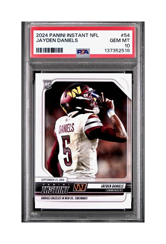 Jayden Daniels Rookie 2024 Panini Instant NFL #54 PSA 10 Gem Mint - Football Card Single