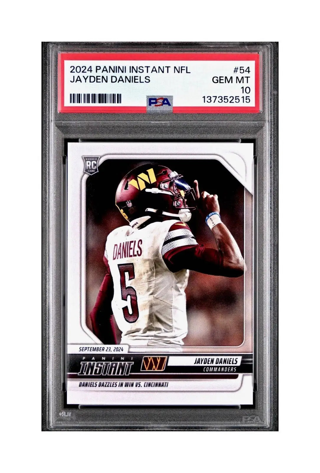 Jayden Daniels Rookie 2024 Panini Instant NFL #54 PSA 10 Gem Mint - Football Card Single