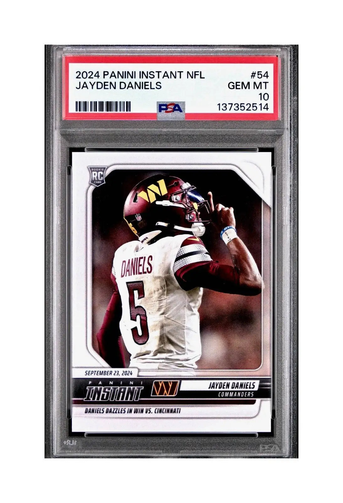 Jayden Daniels Rookie 2024 Panini Instant NFL #54 PSA 10 Gem Mint