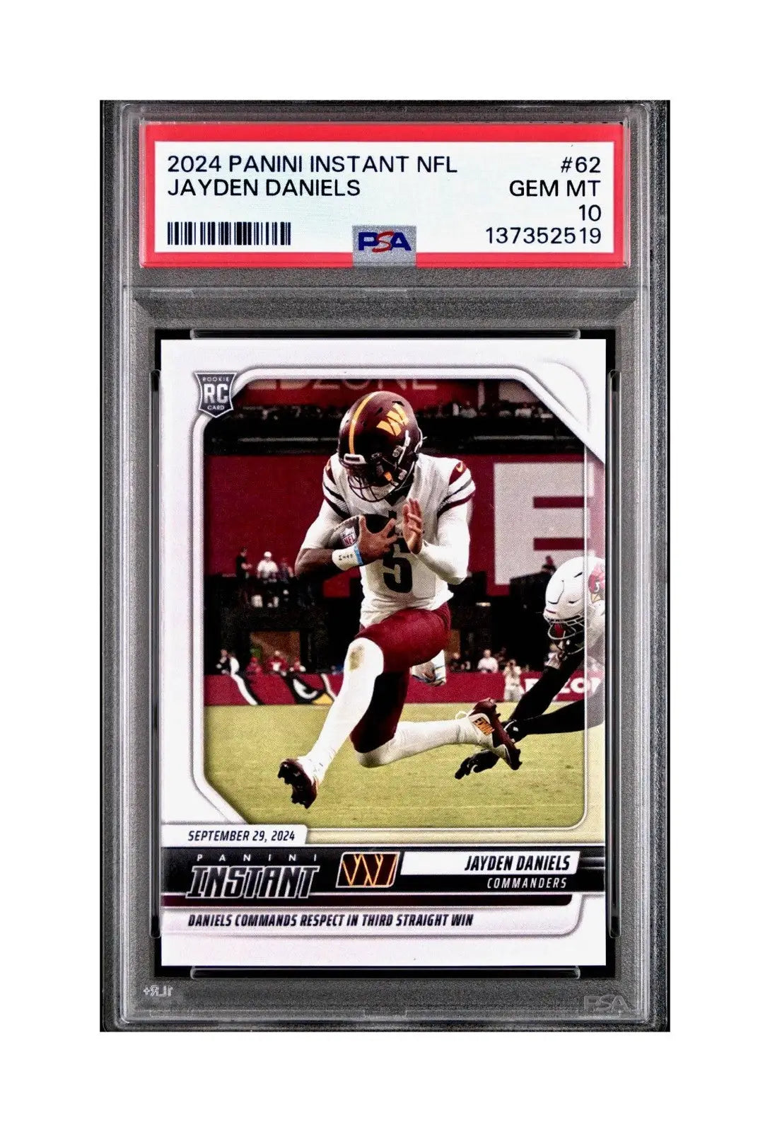 Jayden Daniels Rookie 2024 Panini Instant NFL #62 PSA 10 Gem Mint