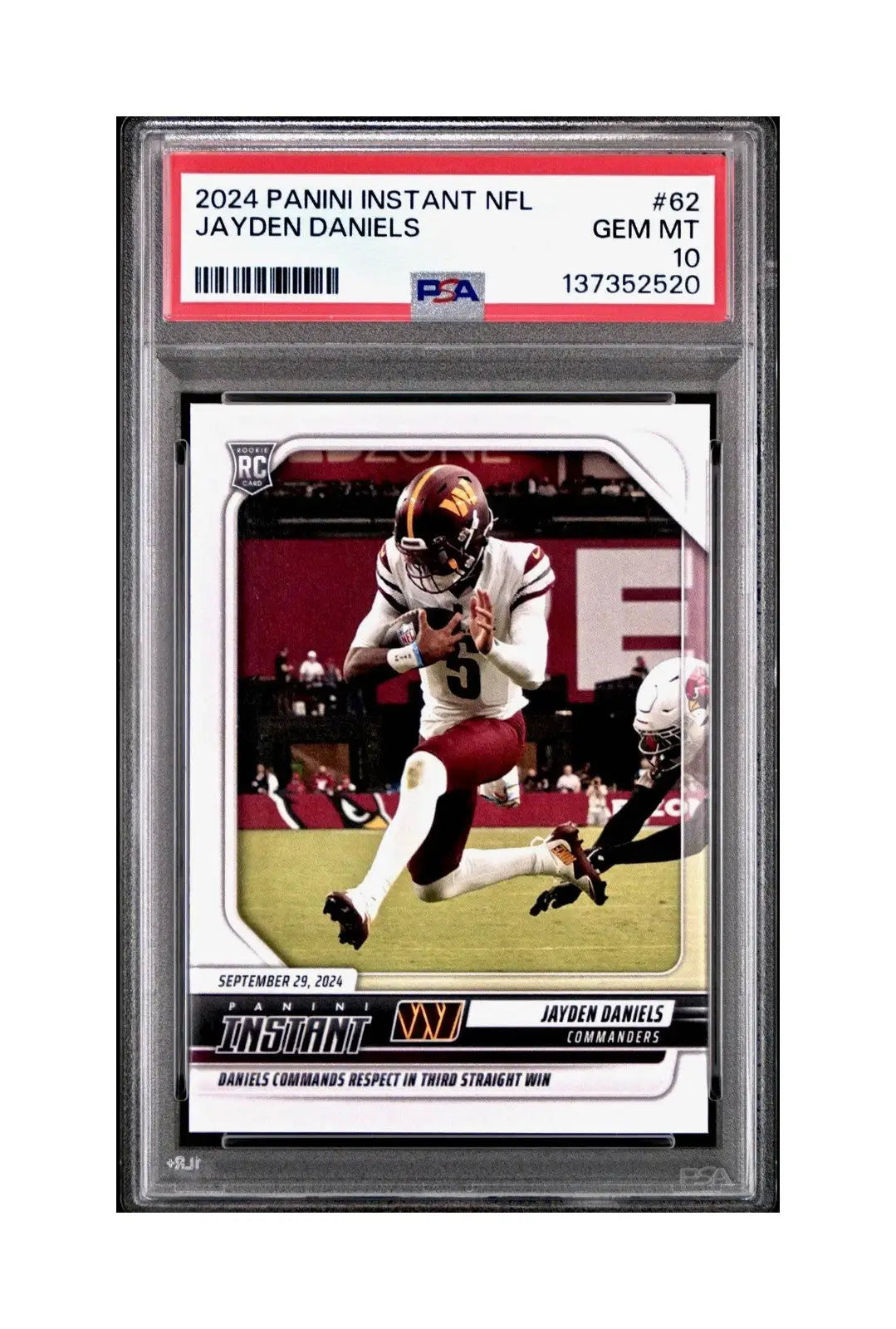 Jayden Daniels Rookie 2024 Panini Instant NFL #62 PSA 10 Gem Mint
