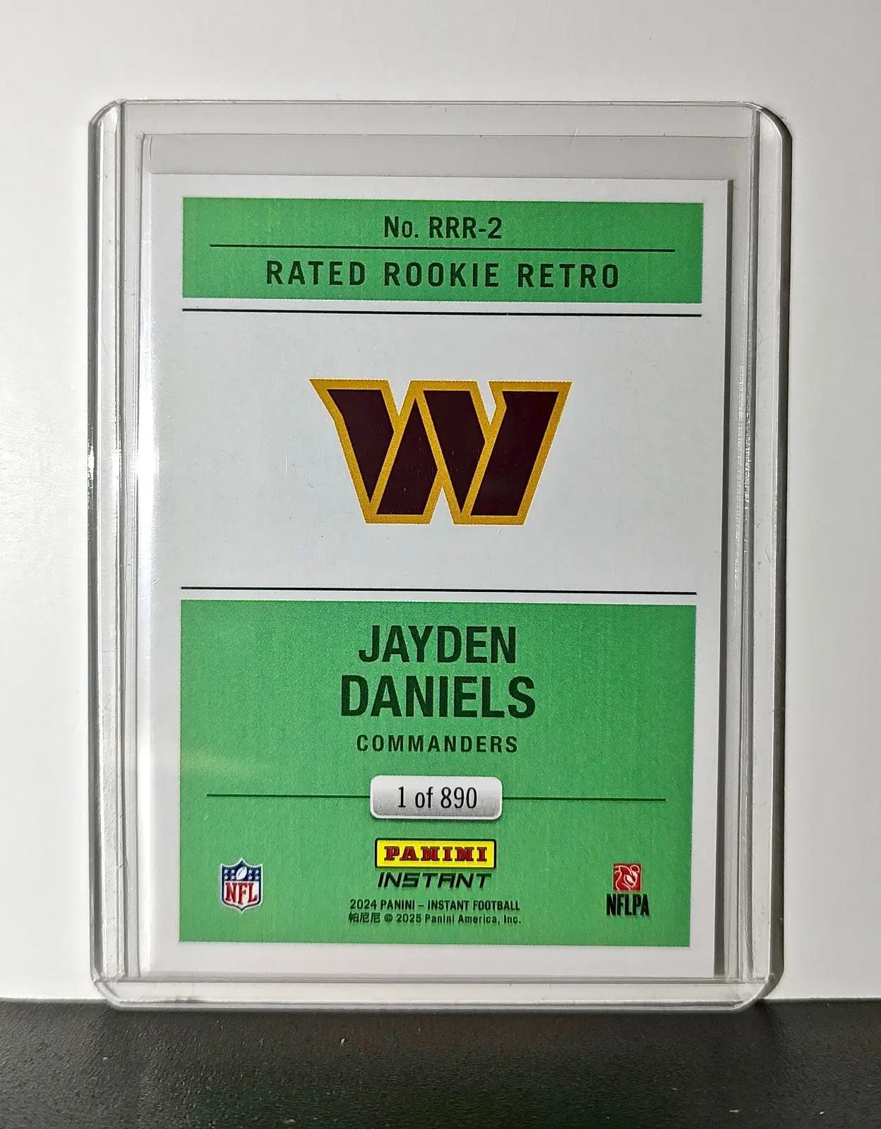 Jayden Daniels Rookie 2024 Panini Rated Rookie Retro NFL #2 Commanders 1 of 890 - Football Card Single