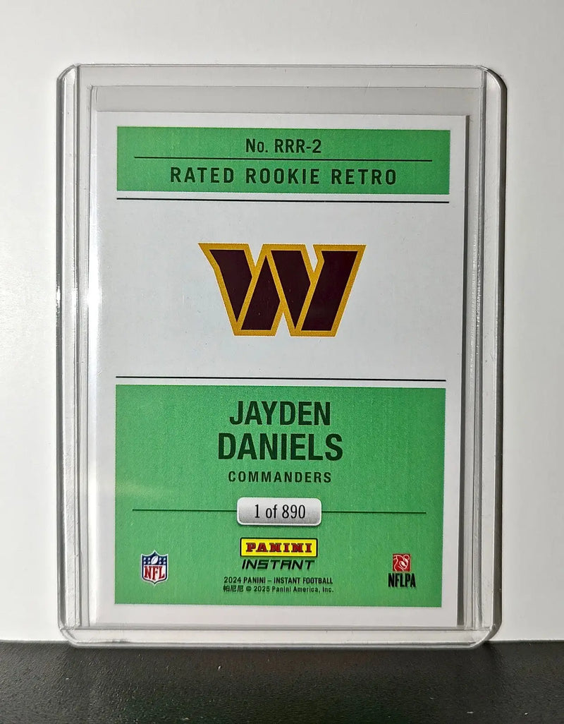Jayden Daniels Rookie 2024 Panini Rated Rookie Retro NFL #2 Commanders 1 of 890 - Football Card Single