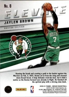 Jaylen Brown - 2020-21 Panini Mosaic - #8 - Elevate Basketball - Basketball Card Single