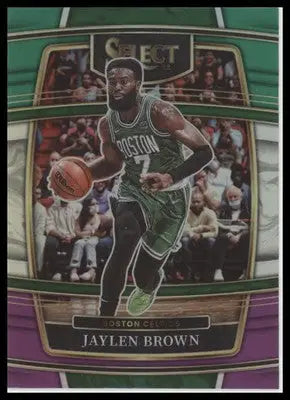 Jaylen Brown 2021-22 Panini Select Green White Purple Prizms #67 Boston Celtics - Basketball Card Single