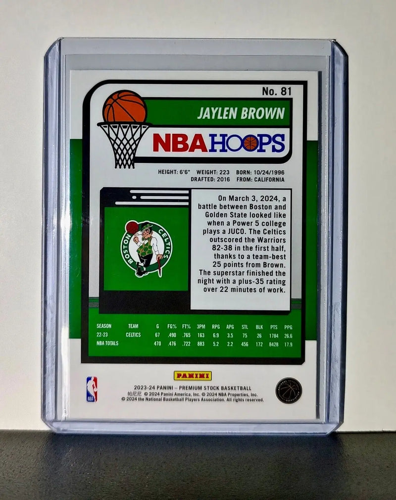 Jaylen Brown 2023-24 Panini Premium Stock NBA Hoops #81 Card Boston Celtics