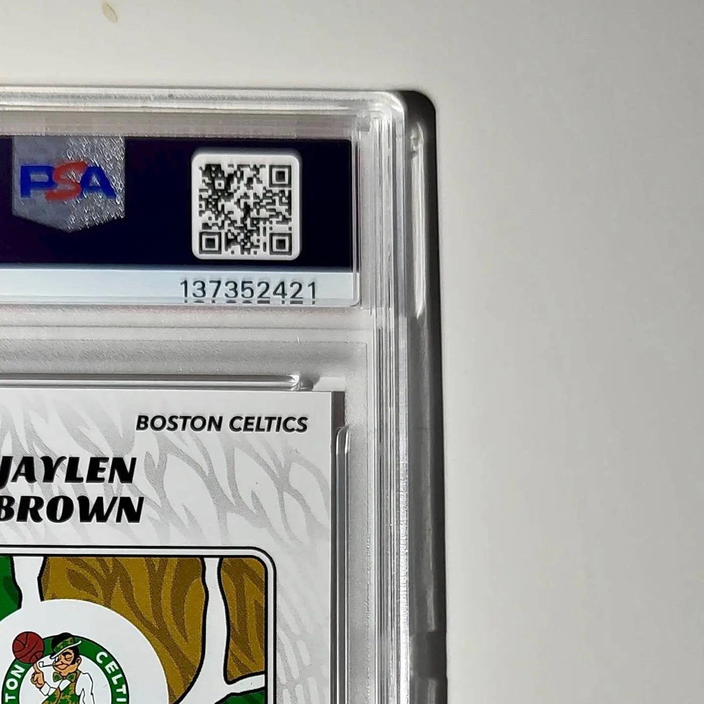 Jaylen Brown 2024-25 Panini NBA #18 Sticker 41/50 Orange Foil PSA 8 NM-MT