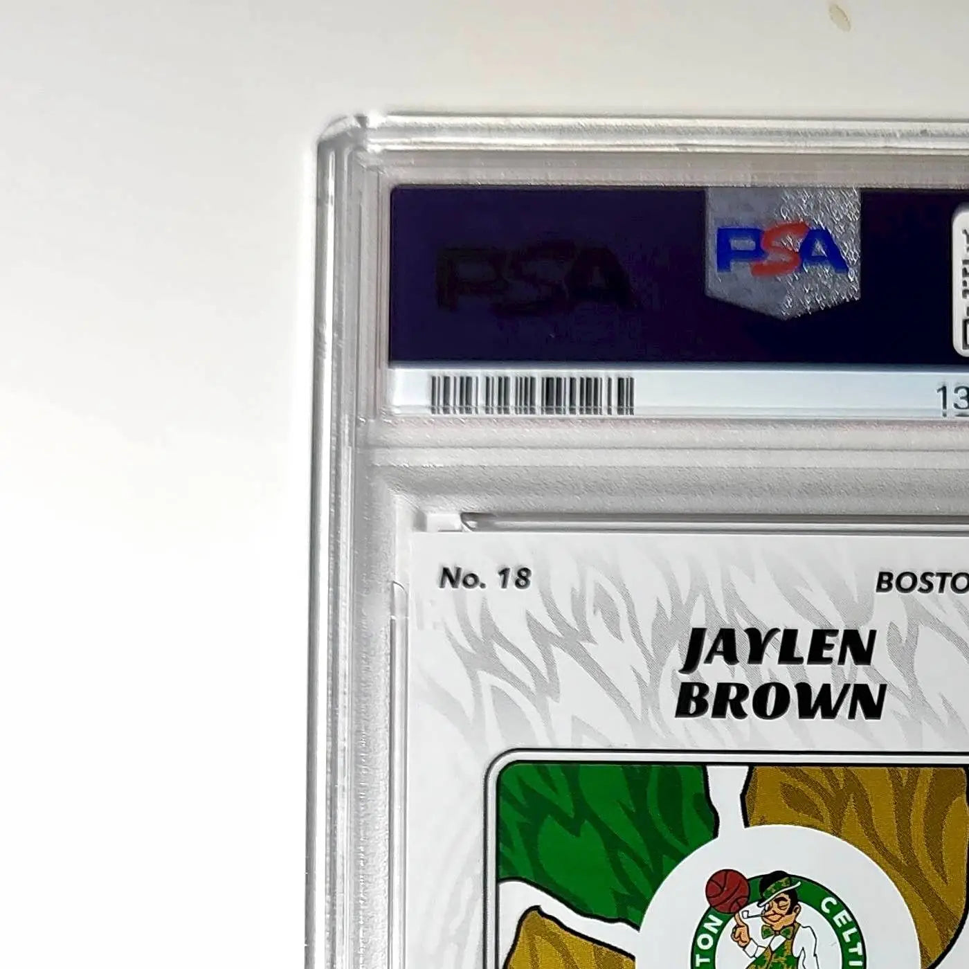 Jaylen Brown 2024-25 Panini NBA #18 Sticker 41/50 Orange Foil PSA 8 NM-MT