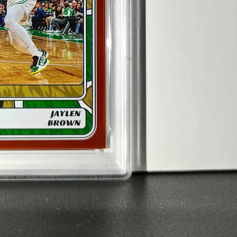 Jaylen Brown 2024-25 Panini NBA #18 Sticker 41/50 Orange Foil PSA 8 NM-MT