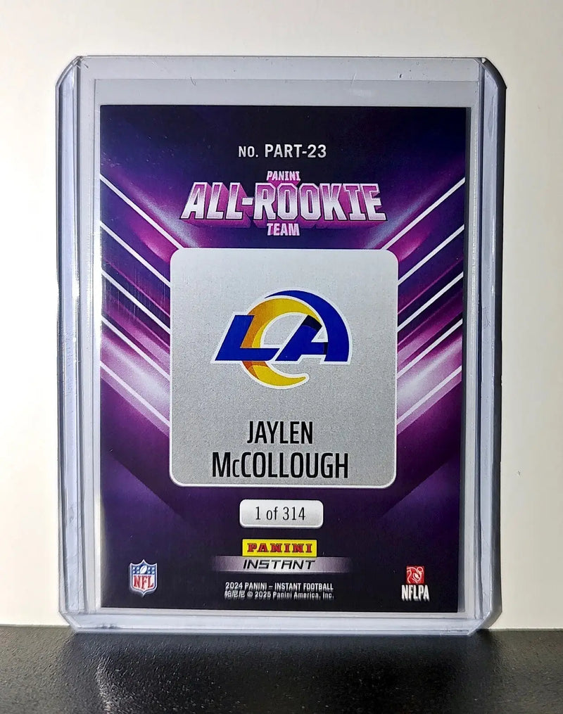 Jaylen McCollough Rookie 2024 Panini NFL #23 All-Rookie LA Rams 1 of 314 - Football Card Single