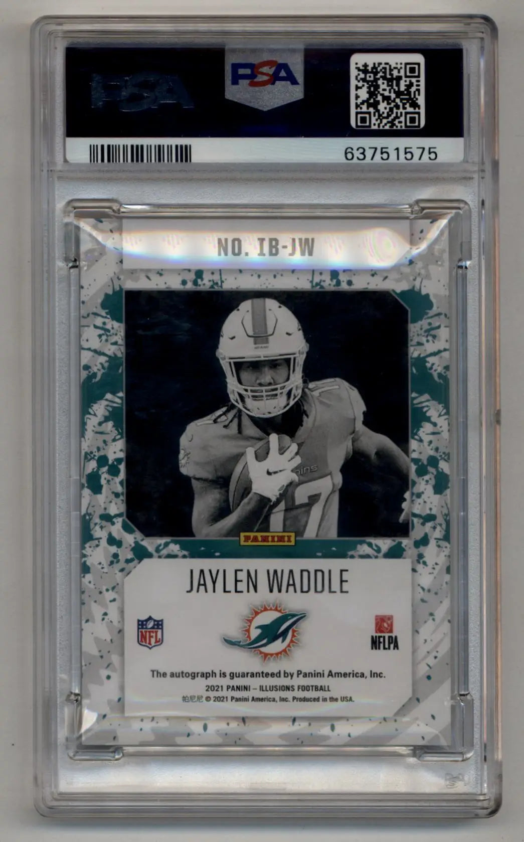 Jaylen Waddle 2021 Illusions Ink Blots Red PSA 9 Auto 10 - Football Card Single