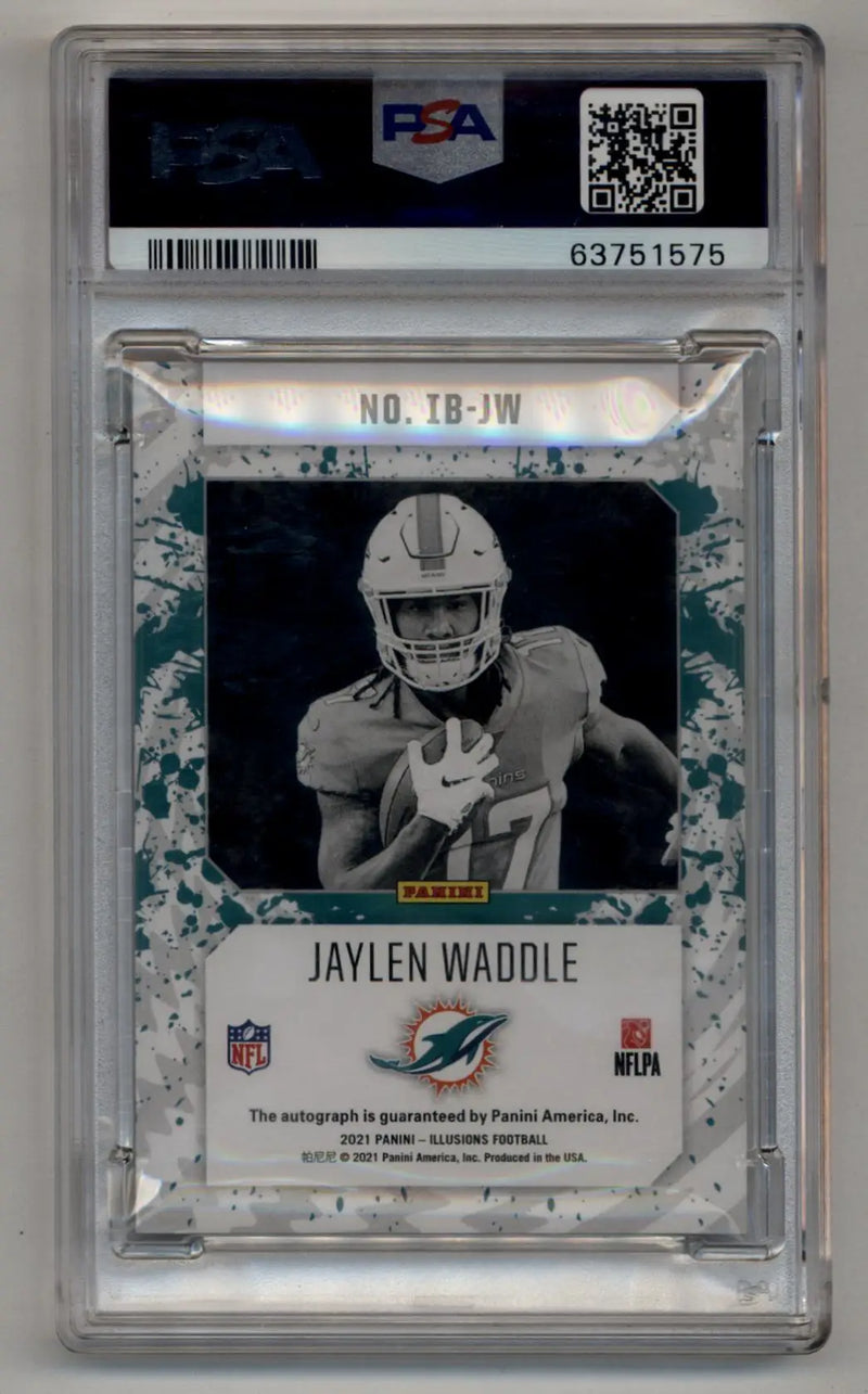 Jaylen Waddle 2021 Illusions Ink Blots Red PSA 9 Auto 10 - Football Card Single