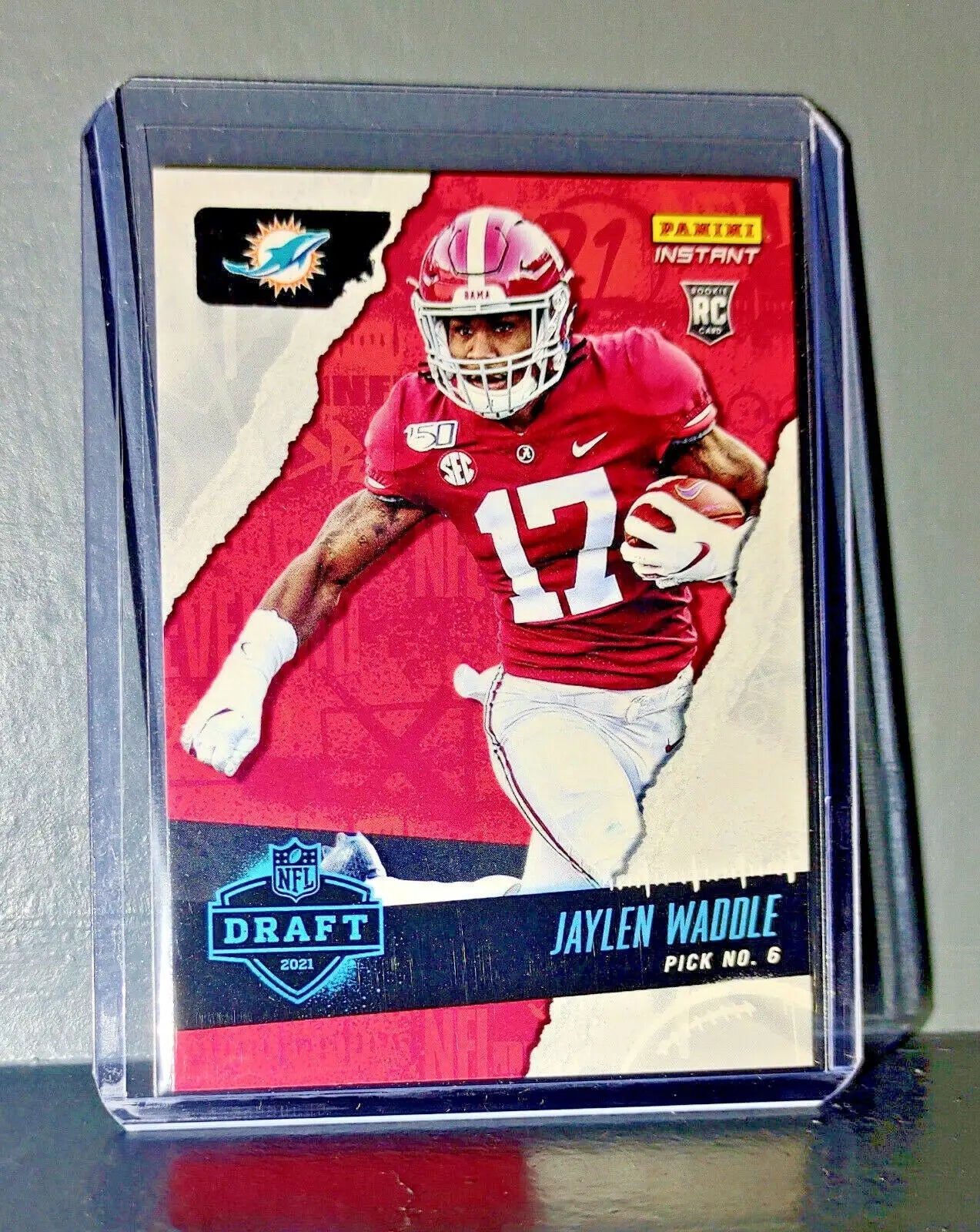 Jaylen Waddle 2021 Panini NFL Instant Draft Night #6 Rookie Card 1 of 1075 - Football Card Single