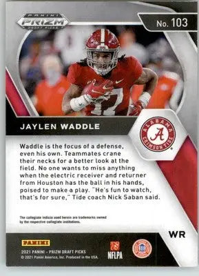 Jaylen Waddle - 2021 Panini Prizm Draft Picks Collegiate - #103 - Football - Football Card Single