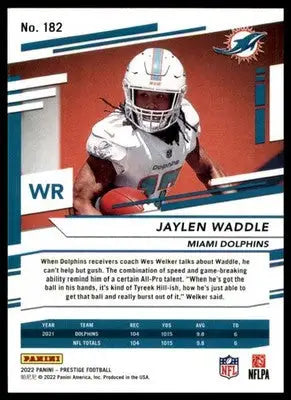 Jaylen Waddle 2022 Panini Prestige #182 Miami Dolphins - Football Card Single
