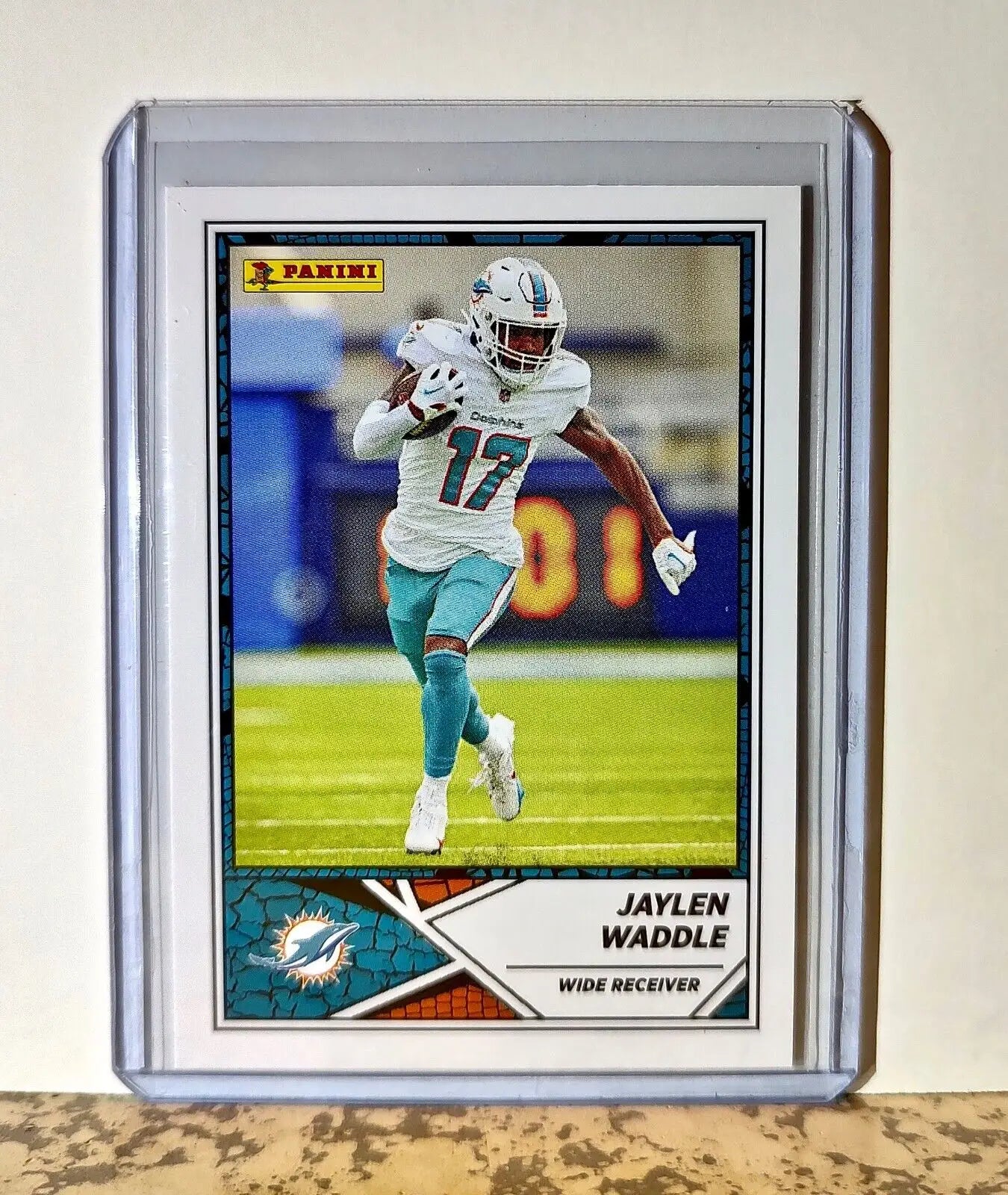 Jaylen Waddle 2024 Panini NFL #60 Sticker Card Miami Dolphins