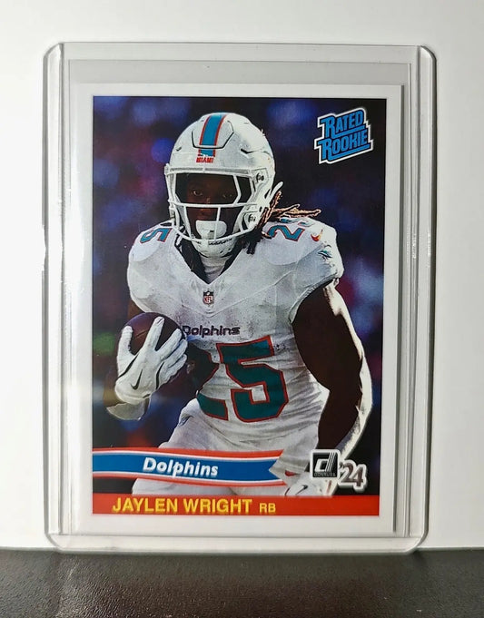Jaylen Wright Rookie 2024 Panini Rated Rookie Retro NFL #11 Dolphins 1 of 890 - Football Card Single