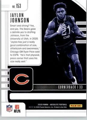 Jaylon Johnson - 2020 Panini Absolute - #153 - Retail RC Football - Football Card Single