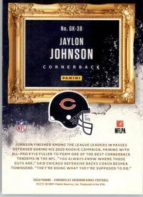 Jaylon Johnson - 2020 Panini Chronicles - Gridiron Kings - #GK-38 - Football - Football Card Single