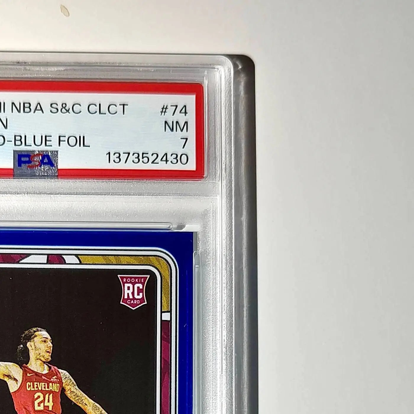 Jaylon Tyson Rookie 2024-25 Panini NBA #74 Sticker 48/215 Blue Foil PSA 7 NM