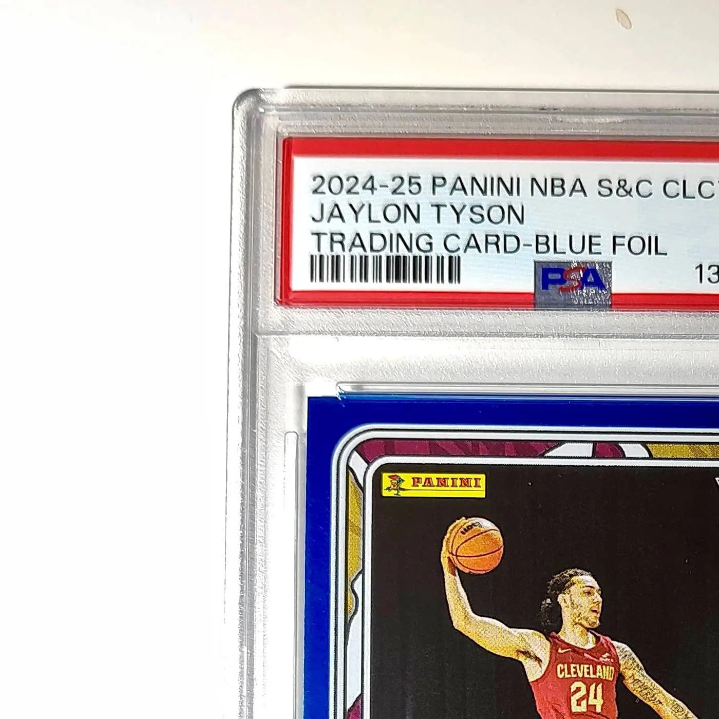 Jaylon Tyson Rookie 2024-25 Panini NBA #74 Sticker 48/215 Blue Foil PSA 7 NM