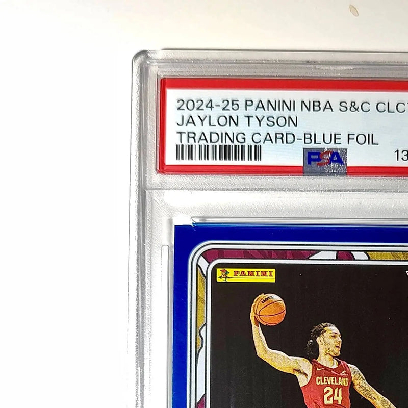 Jaylon Tyson Rookie 2024-25 Panini NBA #74 Sticker 48/215 Blue Foil PSA 7 NM