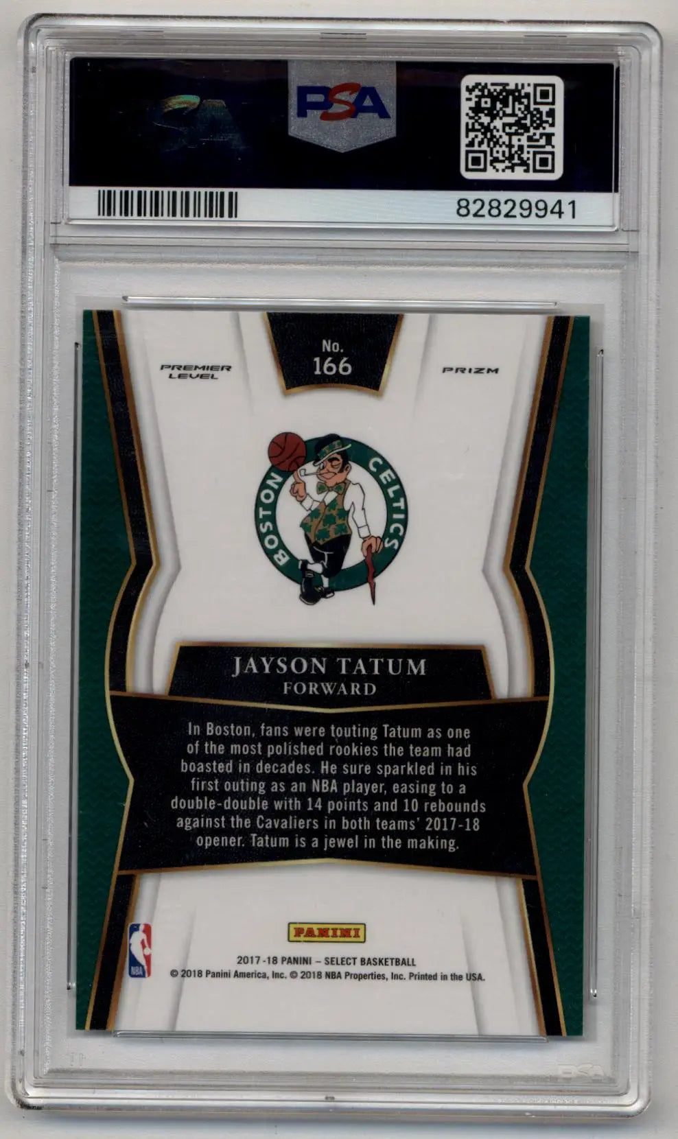 Jayson Tatum 2017-18 Select Scope #166 PSA 10 Gem Mint - Basketball Card Single