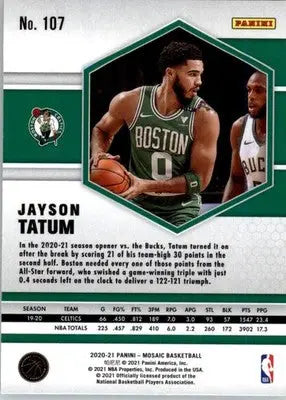 Jayson Tatum - 2020-21 Panini Mosaic - #107 - Basketball - Basketball Card Single
