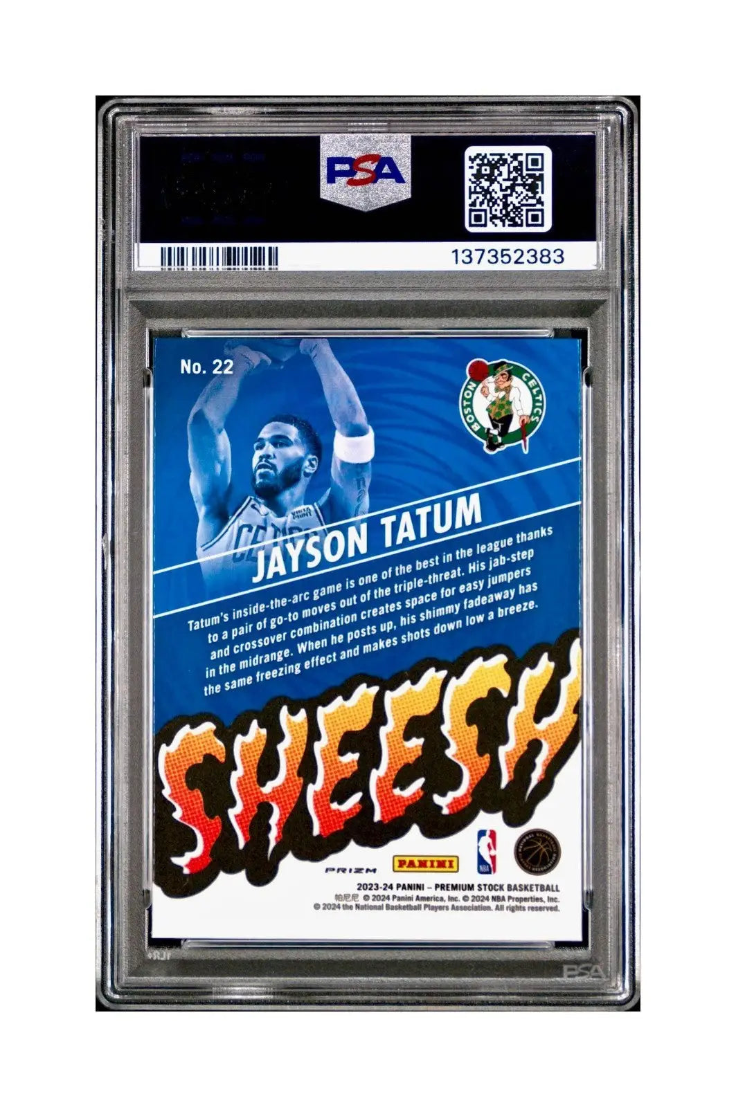 Jayson Tatum 2023 Panini Hoops Premium Sheesh #22 Disco Prizm PSA 10 Gem Mint - Basketball Card Single