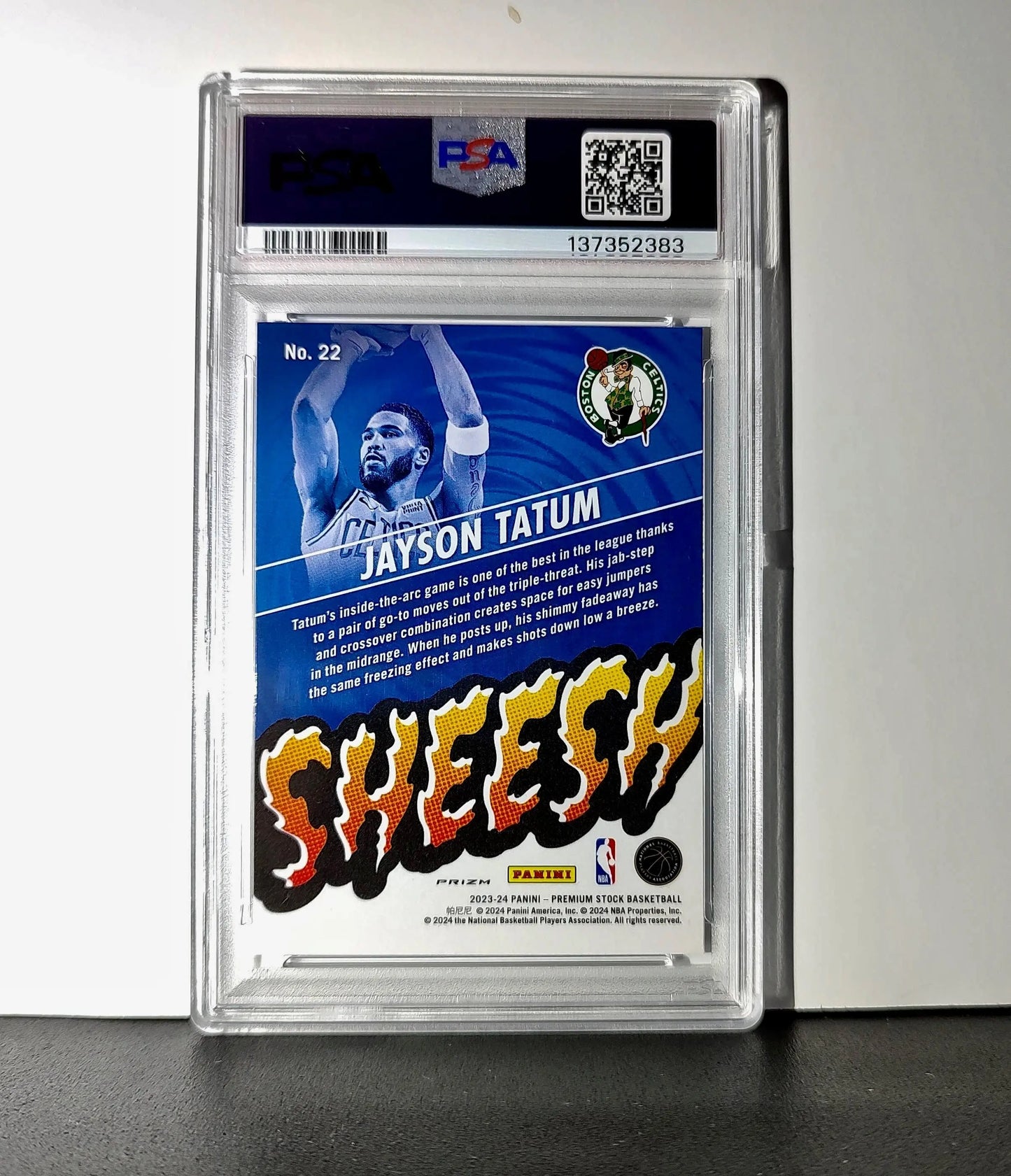 Jayson Tatum 2023 Panini Hoops Premium Sheesh #22 Disco Prizm PSA 10 Gem Mint - Basketball Card Single