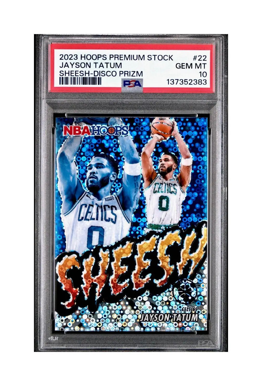 Jayson Tatum 2023 Panini Hoops Premium Sheesh #22 Disco Prizm PSA 10 Gem Mint - Basketball Card Single